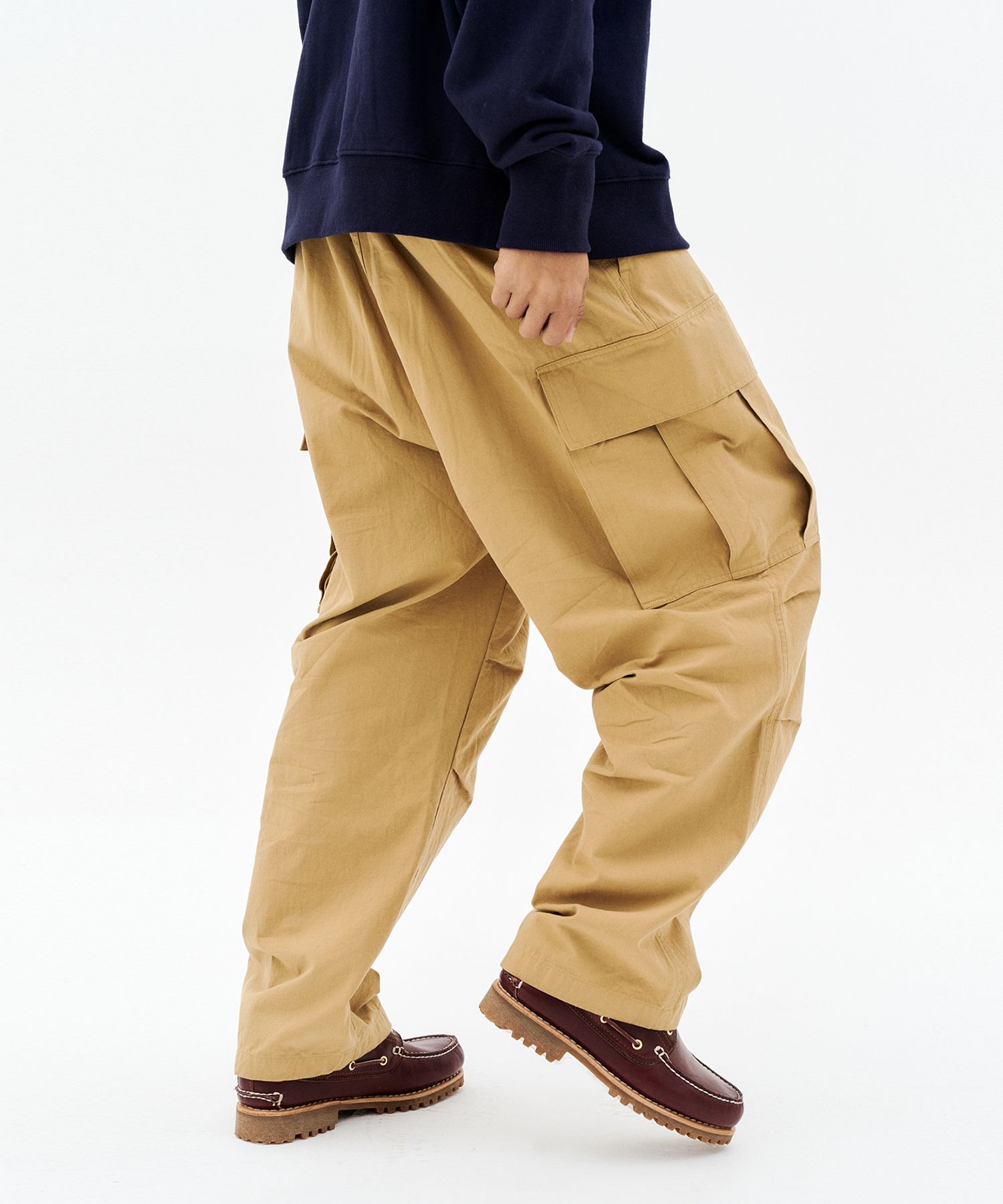 MUSINSA | CONTROBANAL3 One-tuck wide cargo pants [beige]
