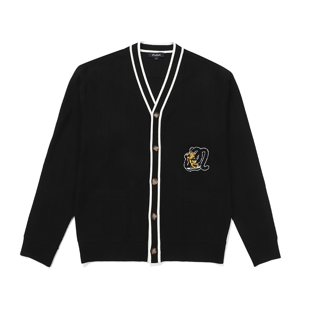 말본 골프(MALBON GOLF) Tiger 패치 가디건 BLACK (MAN)
