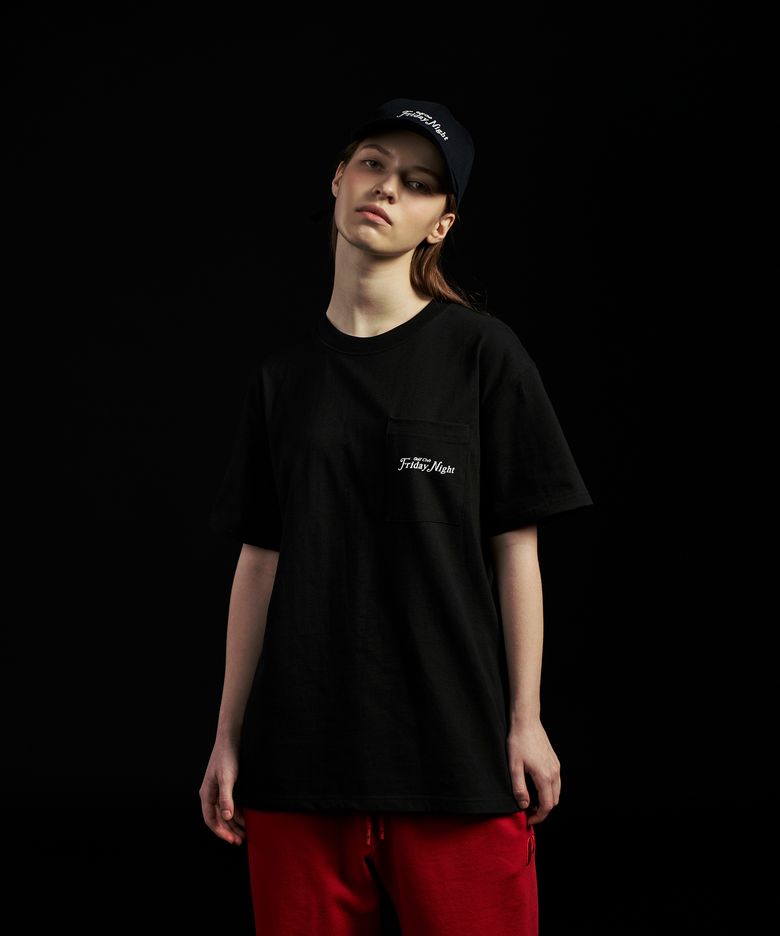 FRIDAY NIGHT 로고 포켓 반팔 티_Unisex(Black)