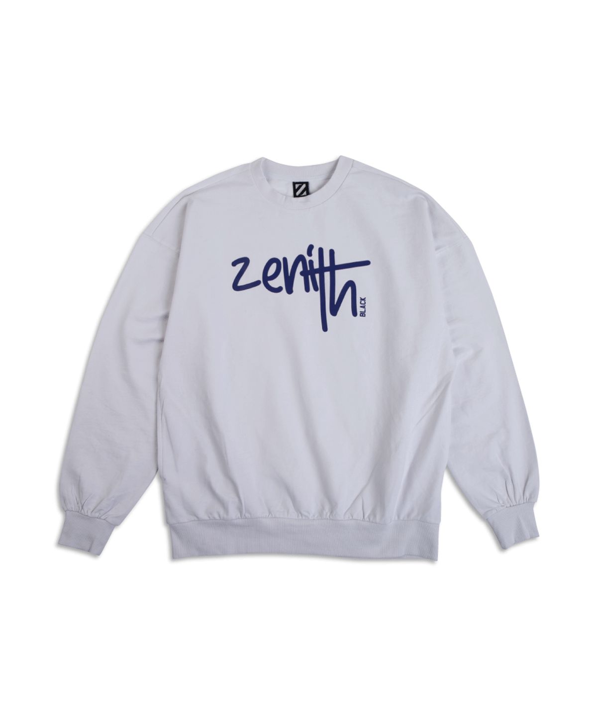 지블랙(ZBLACK) 100 오가닉 코튼 제니스 로고 라이트 스웻셔츠(white)