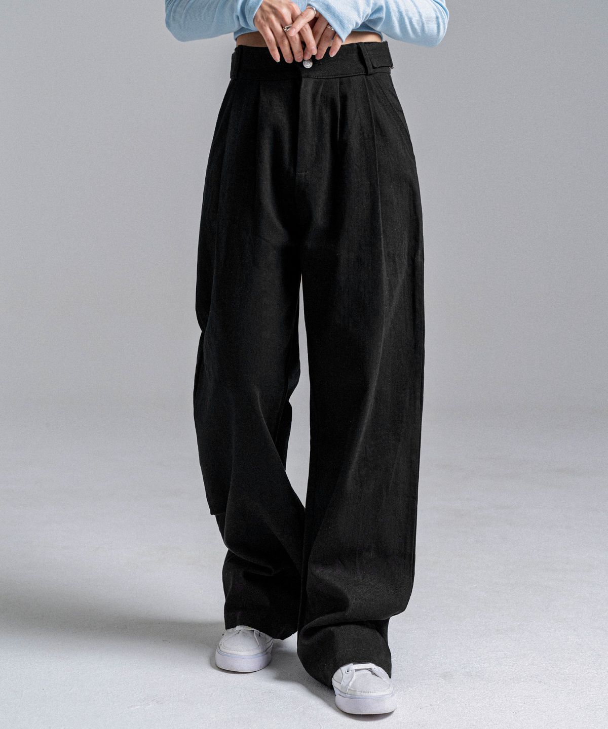 판도라핏(PANDORAFIT) [WIDE] Buckle Jeans Black