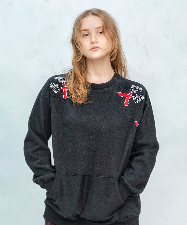 [M] [S/S/F] 개다리춤 맨투맨 SW07-Black