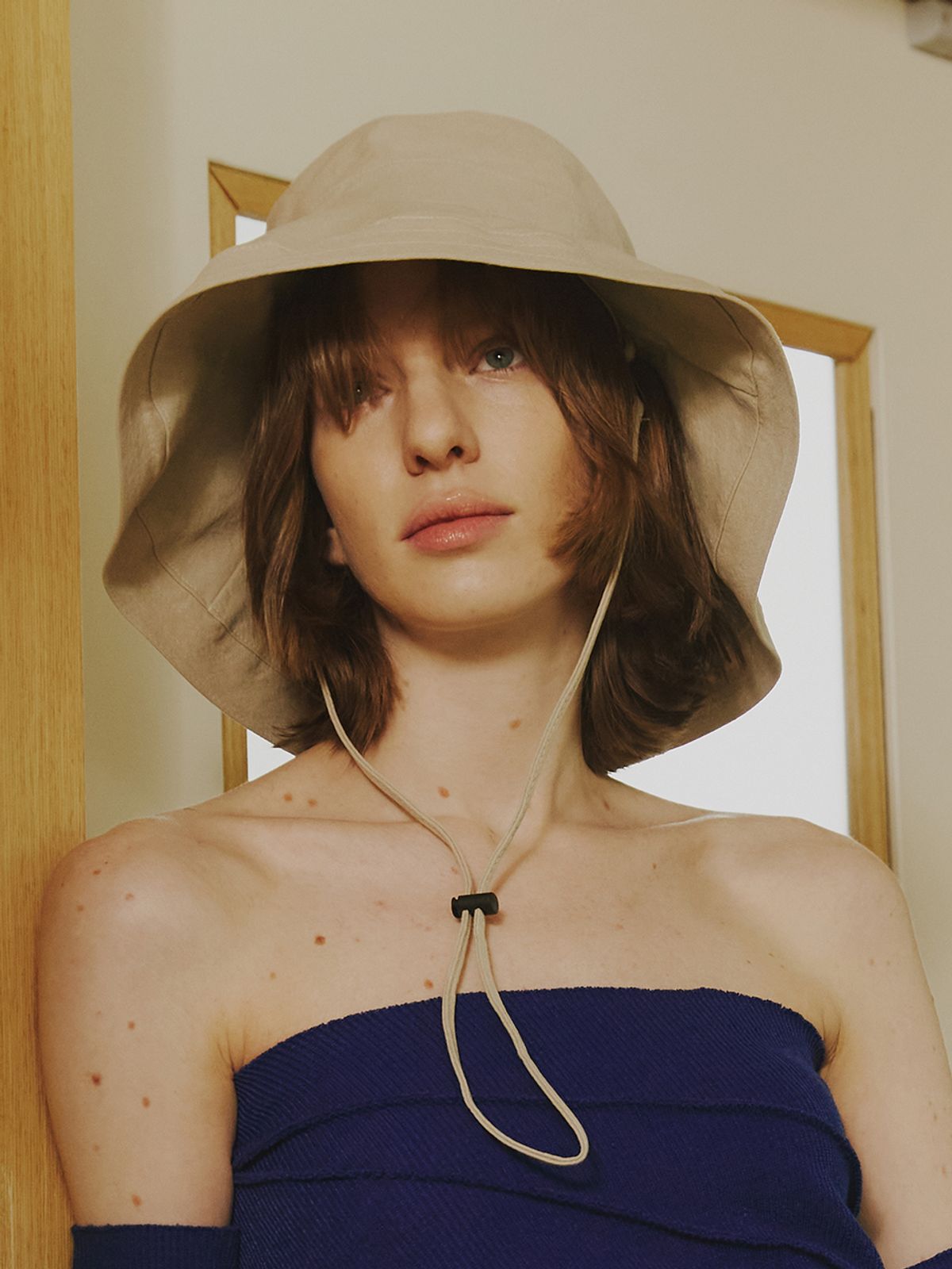 포에지담(POESIEDAME) [The shelter] Wide bucket hat in beige