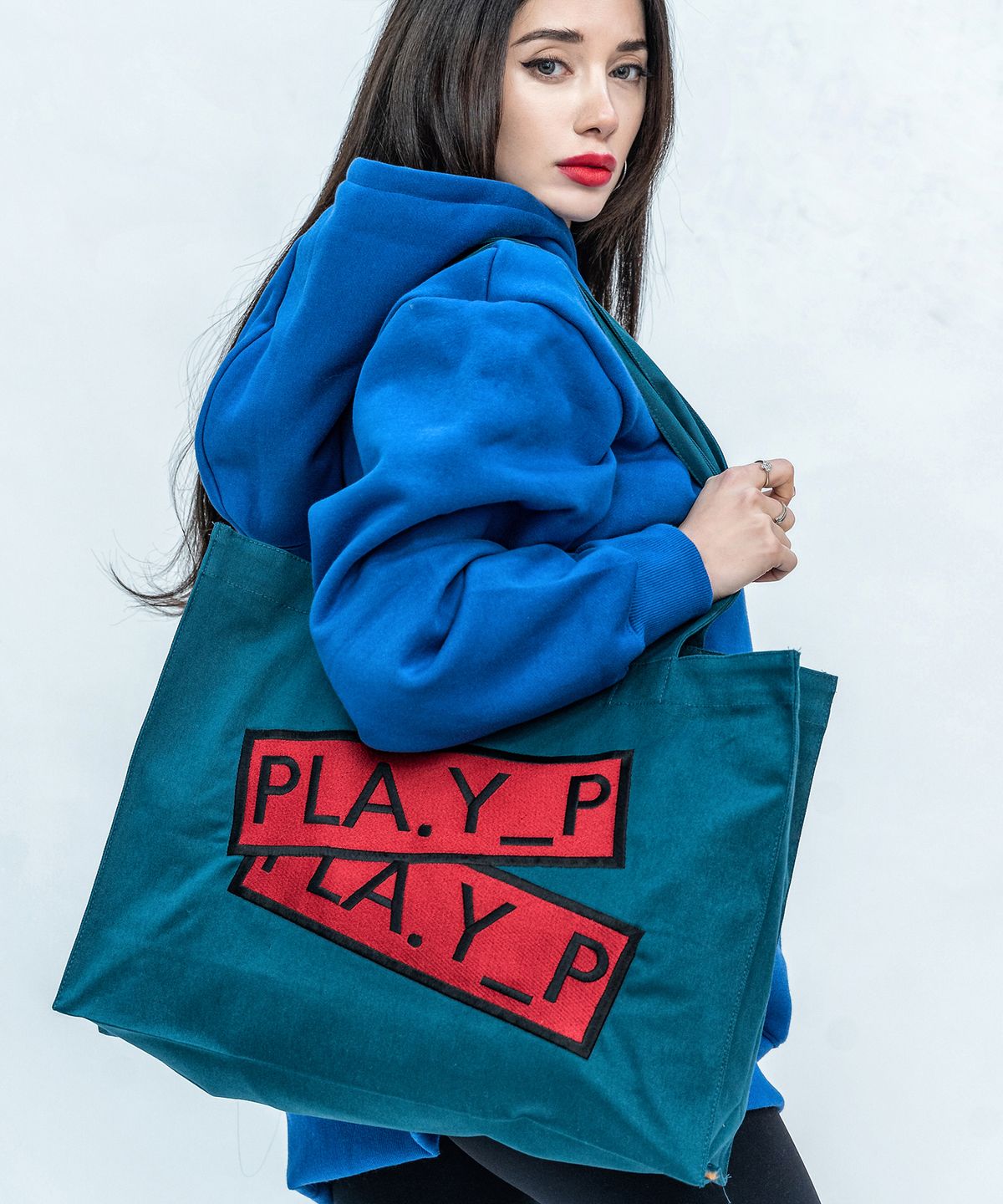 플레이피(PLA.Y_P) [M] [S/S/F] 네모네모 에코백 EB01-Blue Green