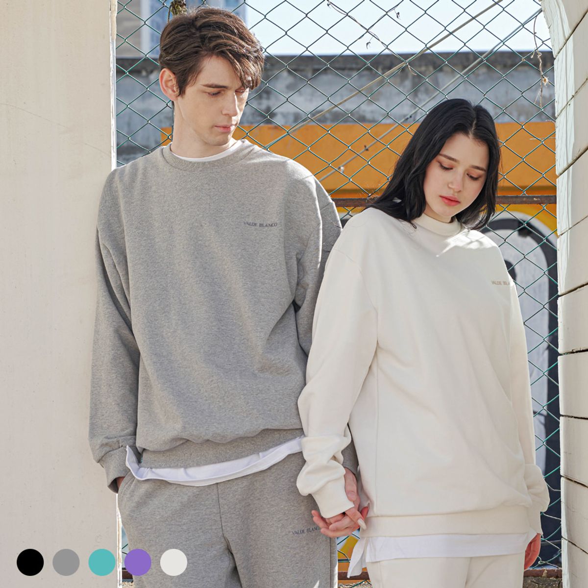 발데블랑코(VALDEBLANCO) 리사이클 리젠 맨투맨&조거팬츠