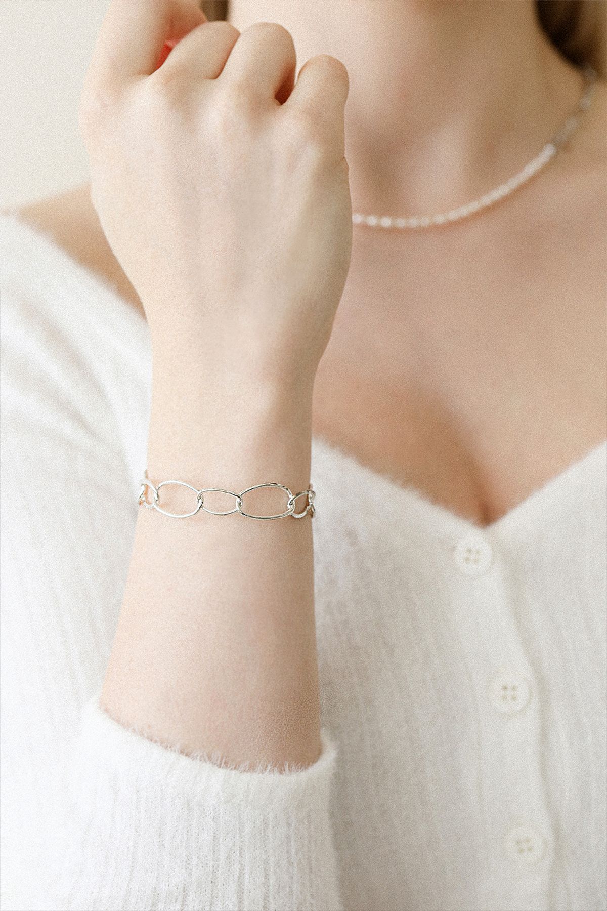 레이지던(LAZYDAWN) oval chain bangle B037