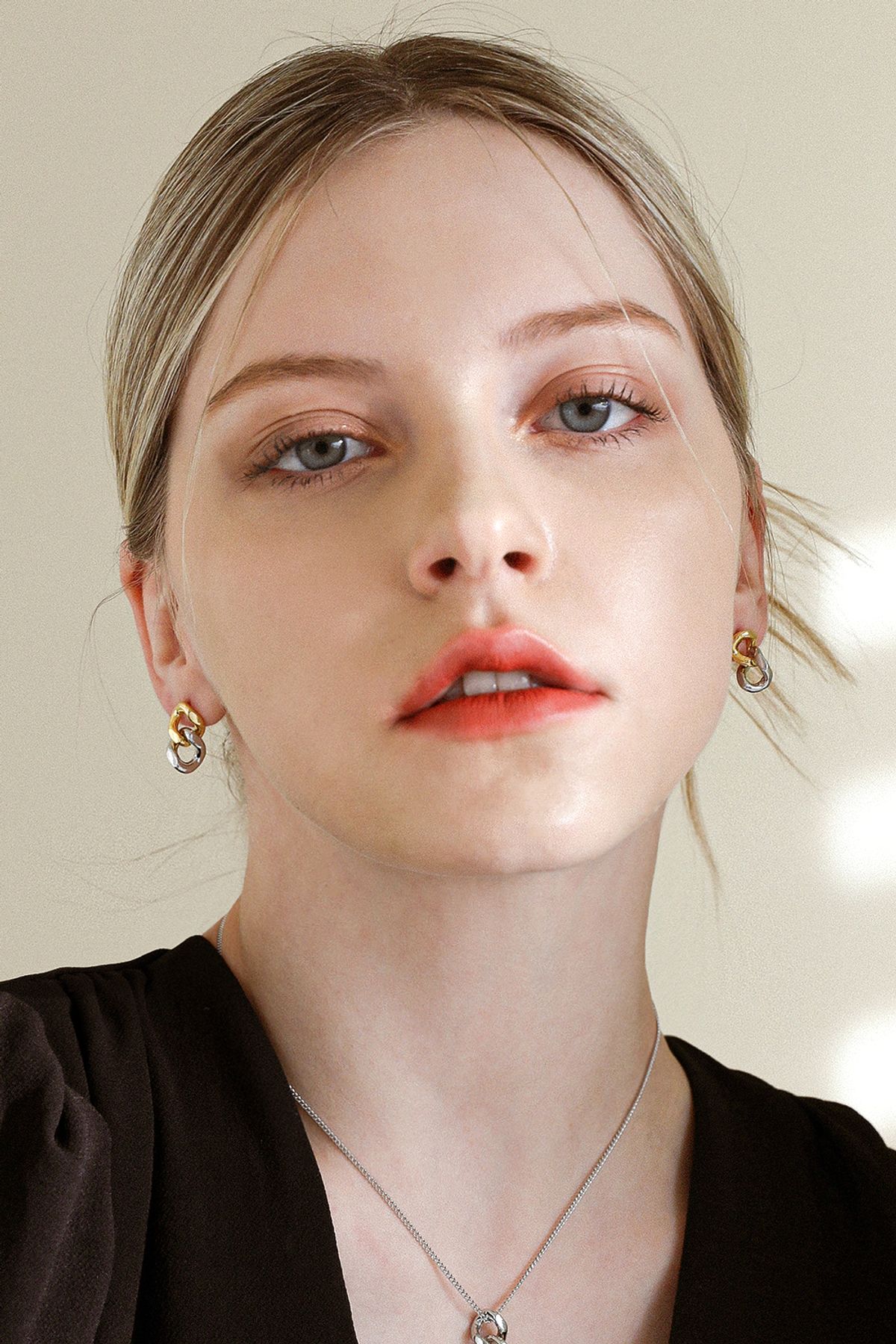 레이지던(LAZYDAWN) double small chain earring E048