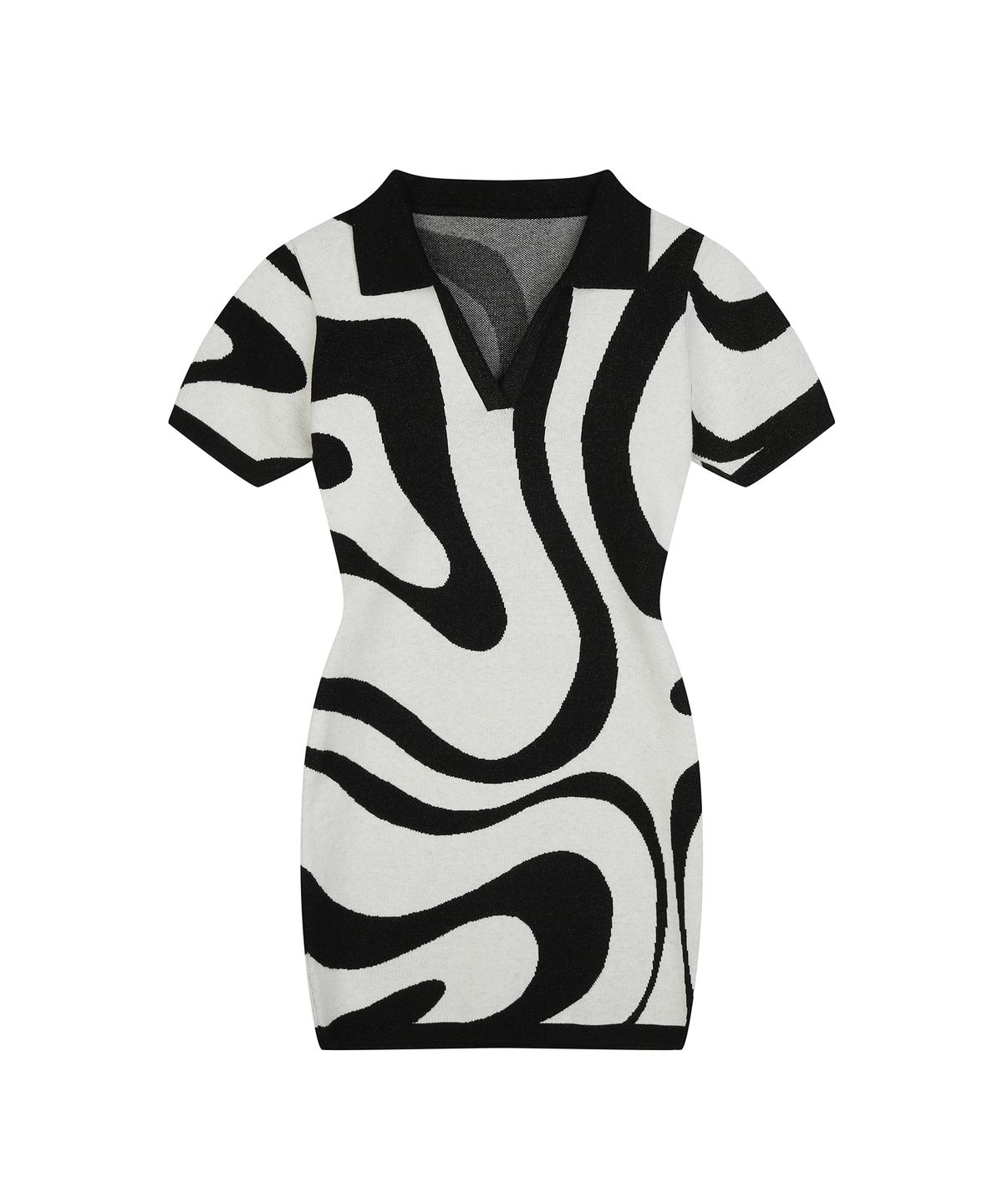 하이스쿨디스코(HIGH SCHOOL DISCO) Wave knitwear one-piece_Oreo