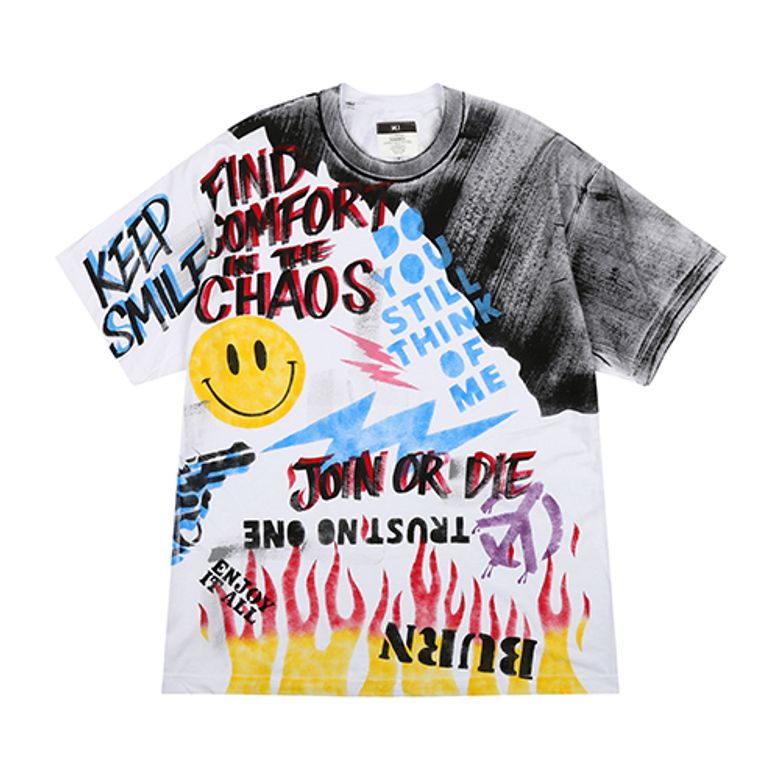 HAND WORK SMOKE SMILE T-SHIRTS_WH