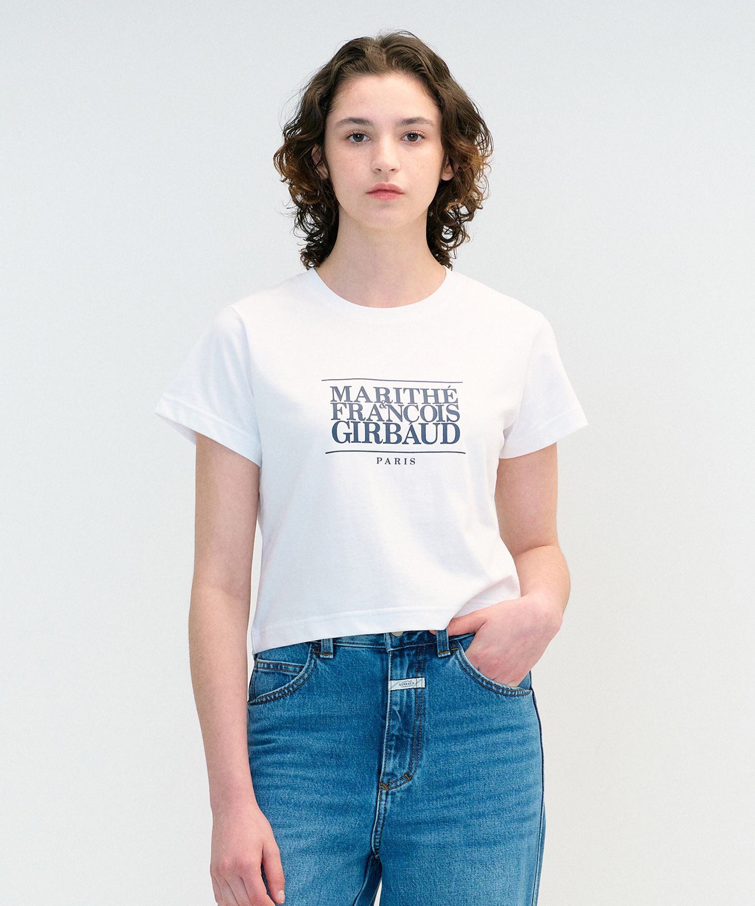 MARITHE ♥ W CLASSIC LOGO CROP TEE /追跡付 W CLASSIC LOGO CROP TEE light pink - MARITHÉ+FRANҪOIS GIRBAUD