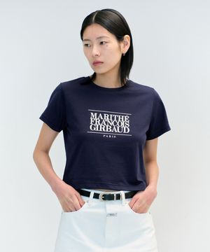 W CLASSIC LOGO CROP TEE navy