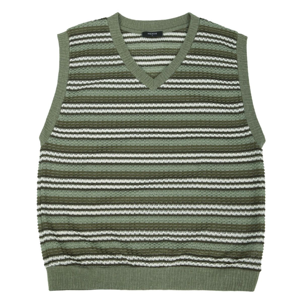 이넥시스(INEXCIS) Ethnic Knit Vest (Olive Green)