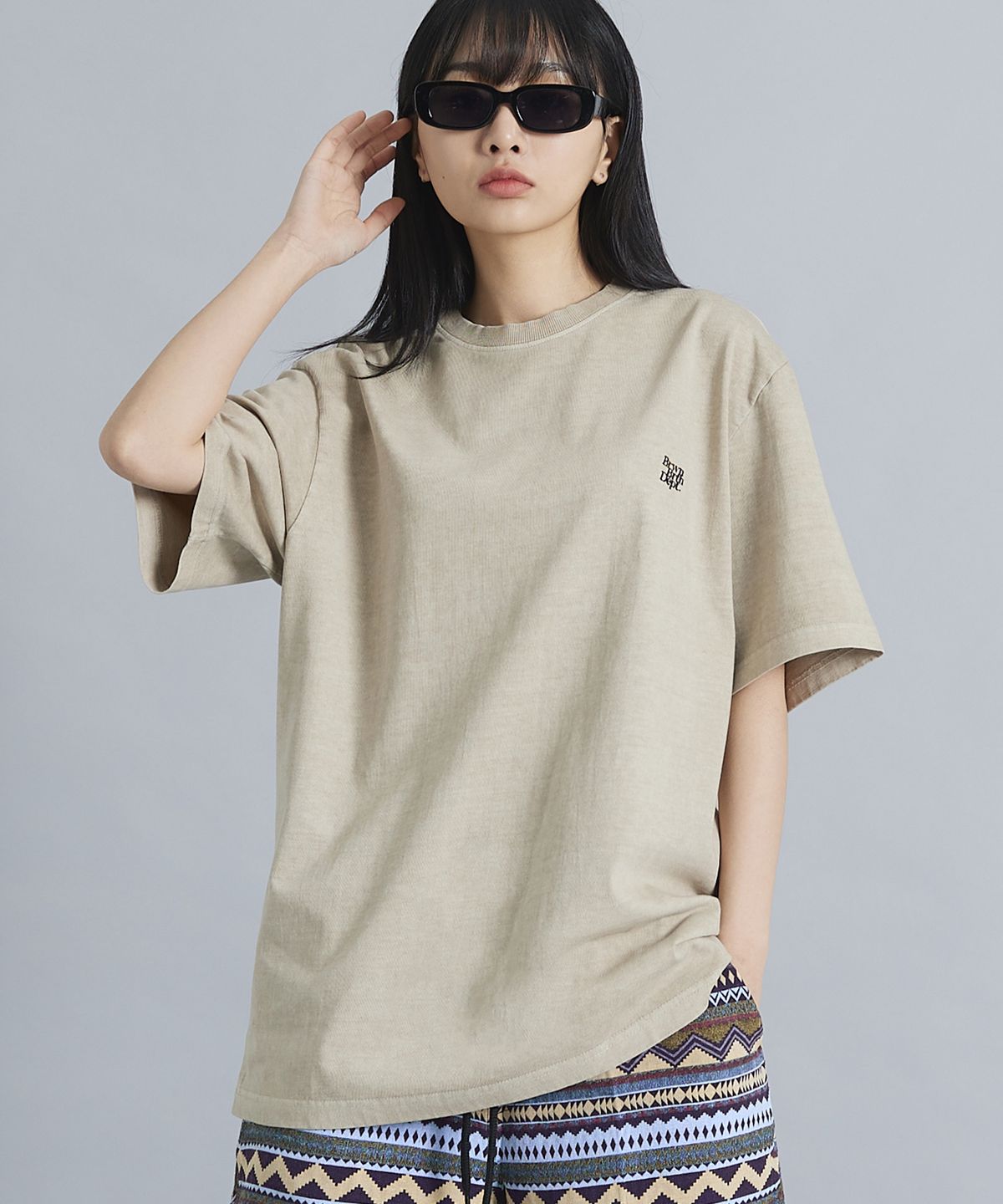 브라운브레스(BROWNBREATH) BB DEPT PIGMENT DYE TEE - BEIGE