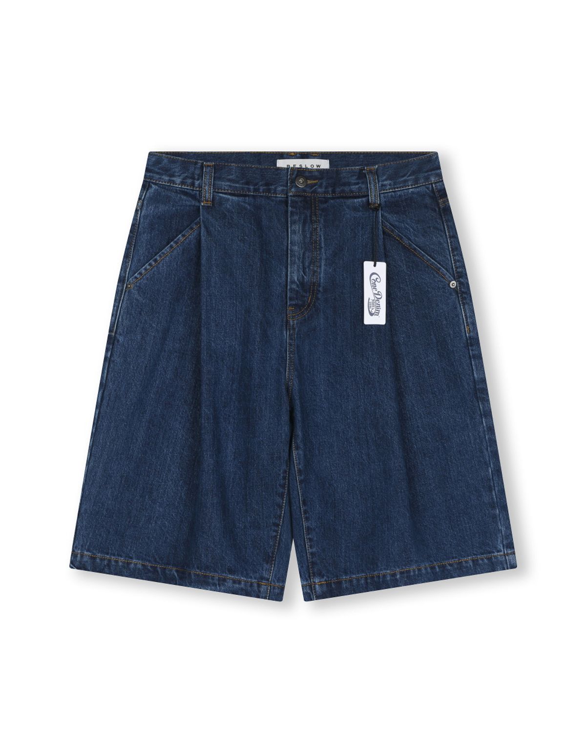 비슬로우(BESLOW) CONE MILL DEEP ONE TUCK SHORTS MEDIUM WASHED