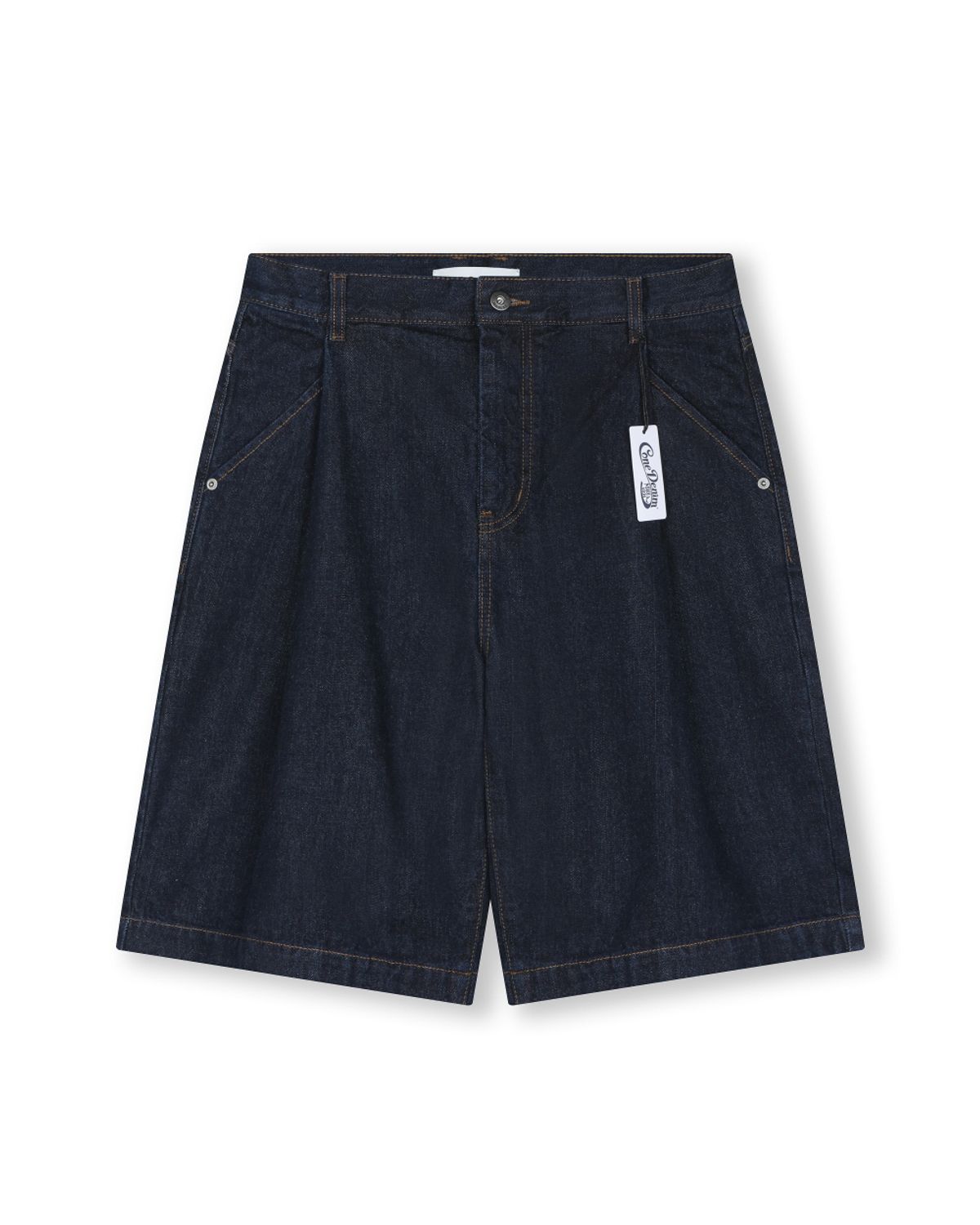 비슬로우(BESLOW) CONE MILL DEEP ONE TUCK SHORTS INDIGO