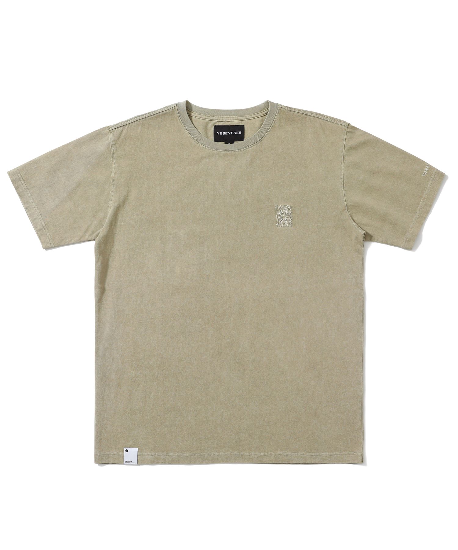 さらに100円引き◆YESEYESEE◆Y.E.S Pigment Applique Tee さらに100円引き◇YESEYESEE◇Y.E.S Pigment Applique Tee