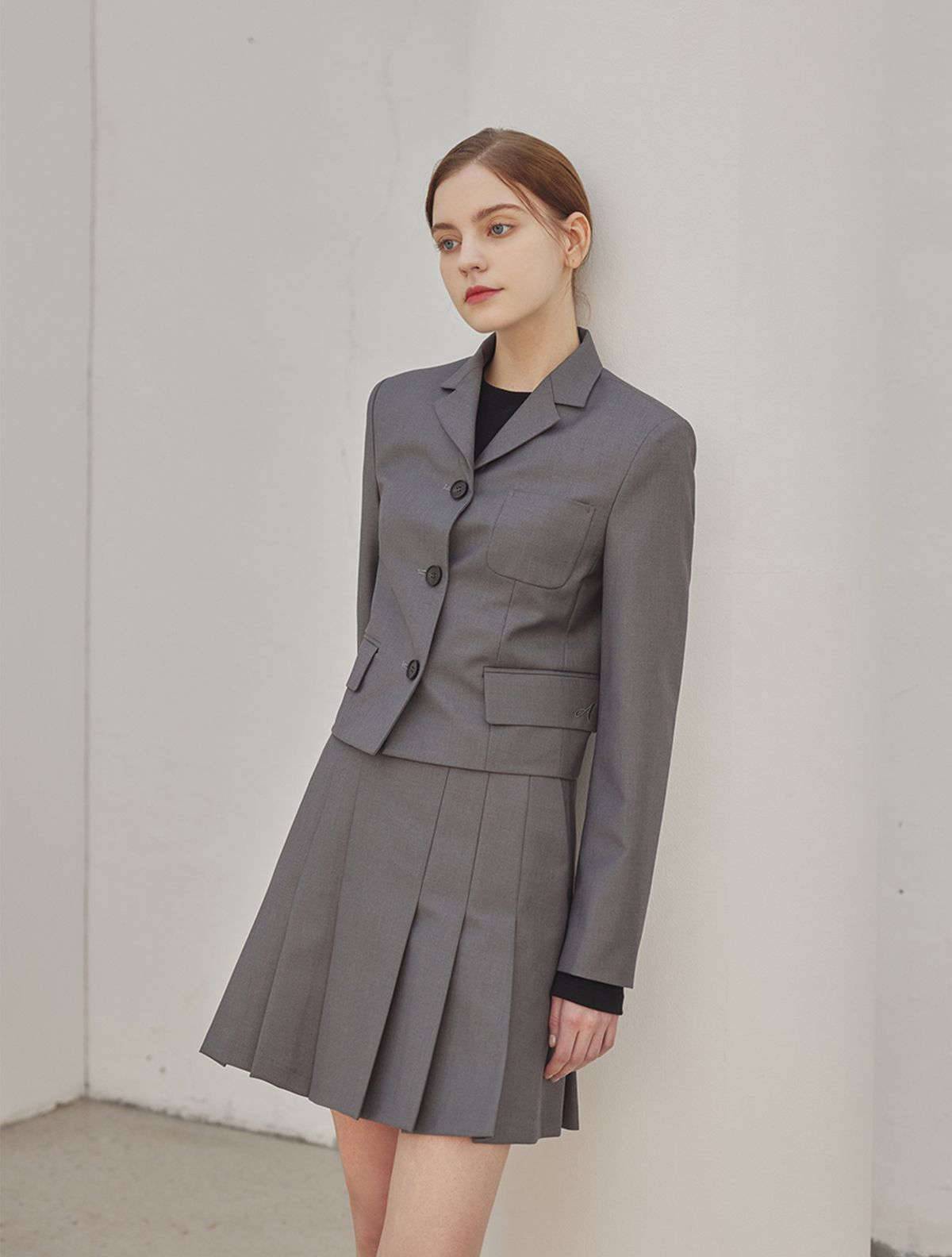 에이리프(A.RIFF) Alice crop jacket _GRAY