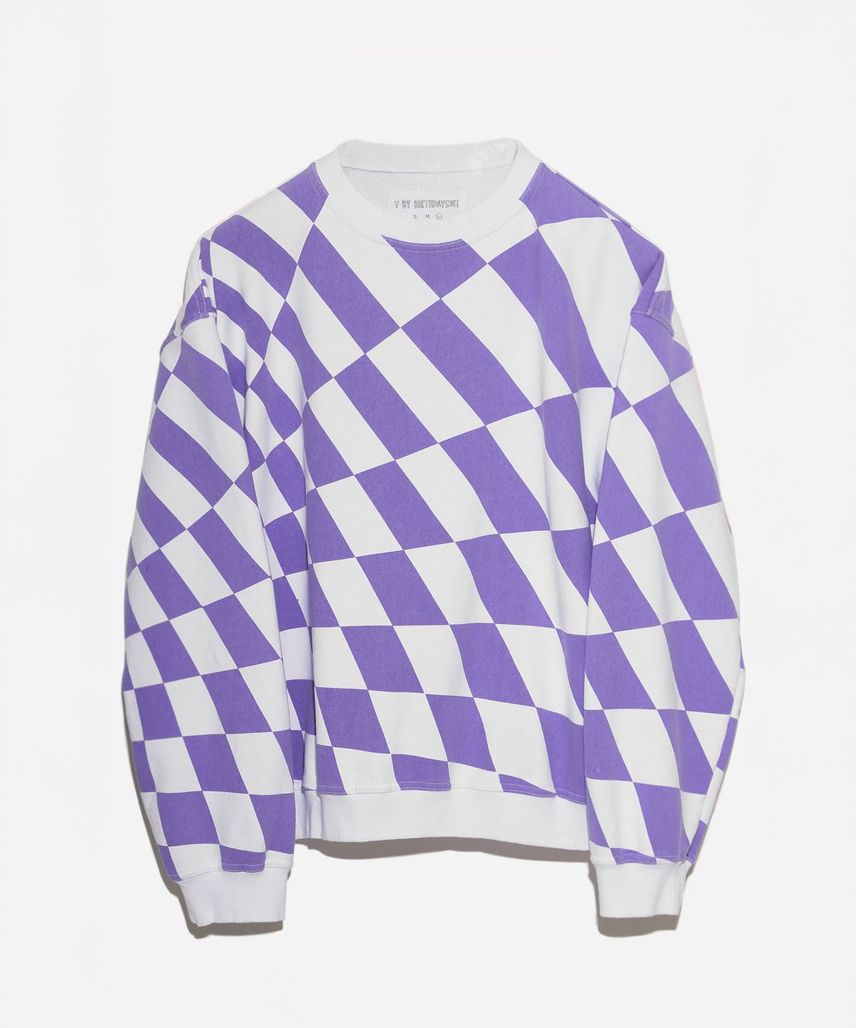 벌스데이수트(BIRTHDAYSUIT) WARP CHECKER BOARD SWEAT (PURPLE)