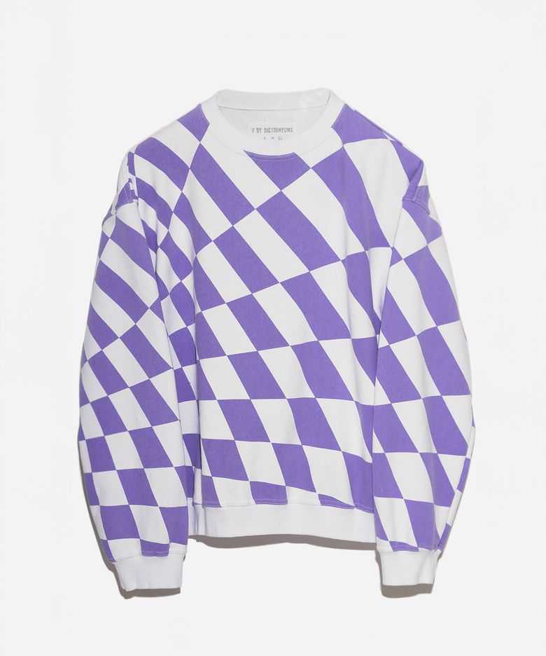 WARP CHECKER BOARD SWEAT (PURPLE)