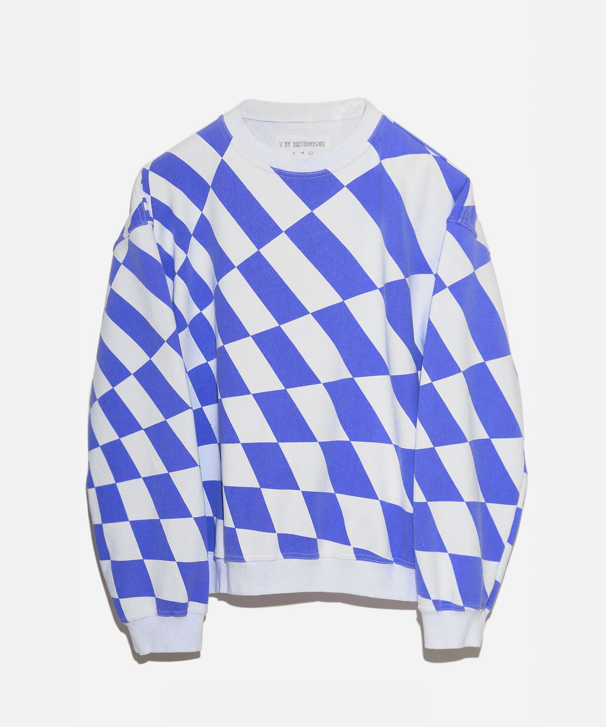 벌스데이수트(BIRTHDAYSUIT) WARP CHECKER BOARD SWEAT (BLUE)