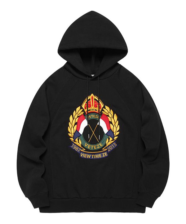 MUSINSA | VETEZE Royal Big Flag Hoodie (Black)