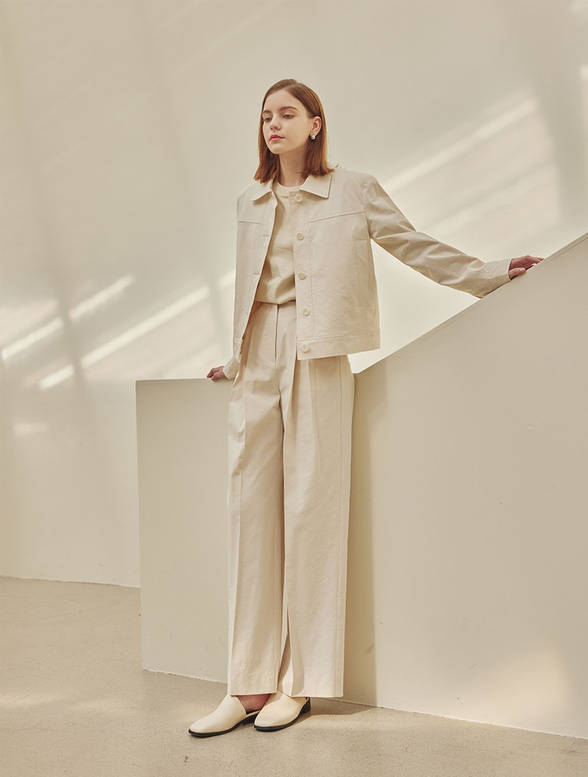 에이리프(A.RIFF) Medison two pinturk wide pants_IVORY