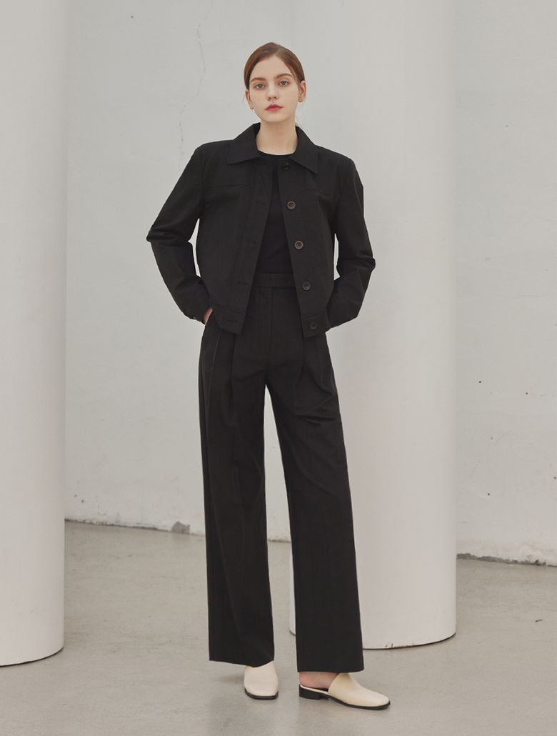 Medison two pinturk wide pants_BLACK