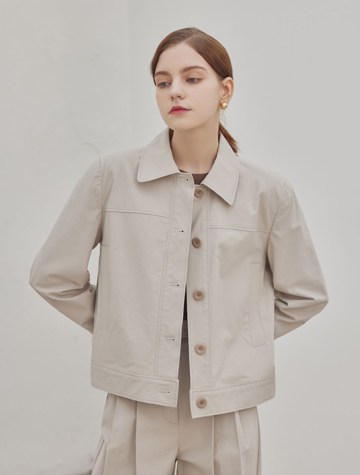 에이리프(A.RIFF) Medison collar jacket_BEIGE