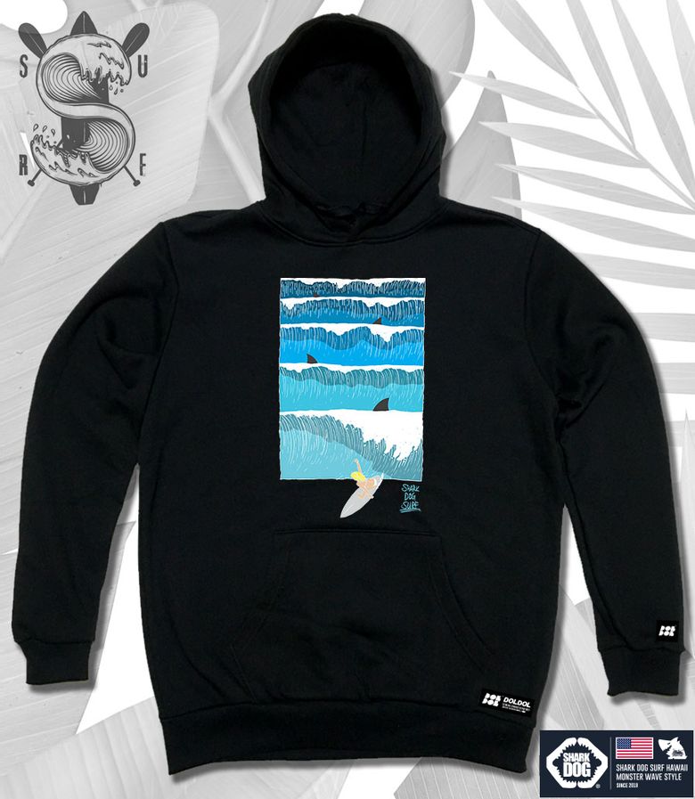 SHARK-DOG-HOODY-92 샤크독 서핑 하와이 캐릭터 그래픽 후드티 후디
