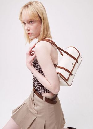 미뇽 바게트백 캔버스 브라운