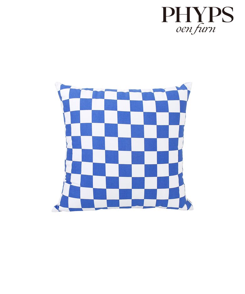checkerboard cushion_blue