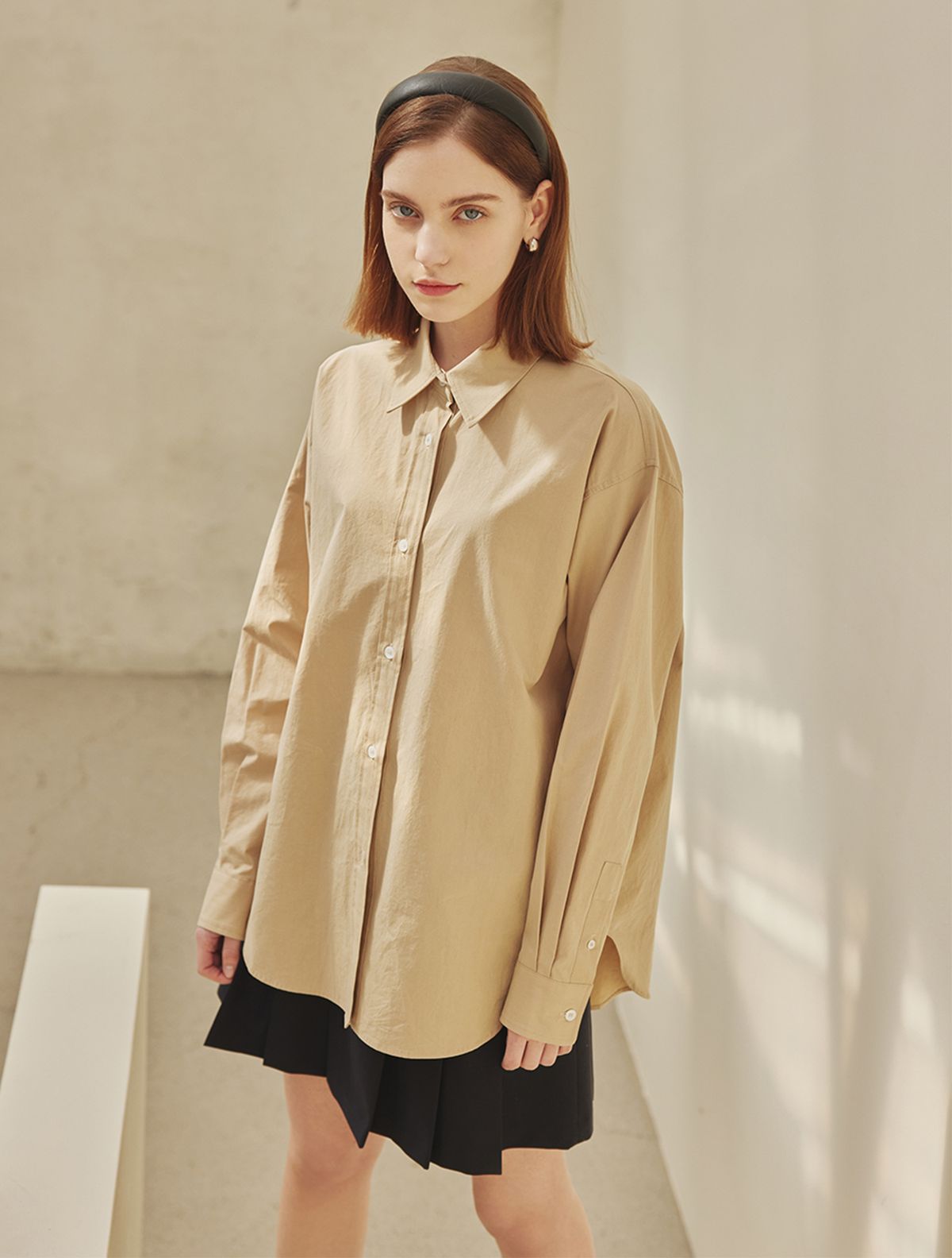 에이리프(A.RIFF) Alley collar basic shirts_BEIGE