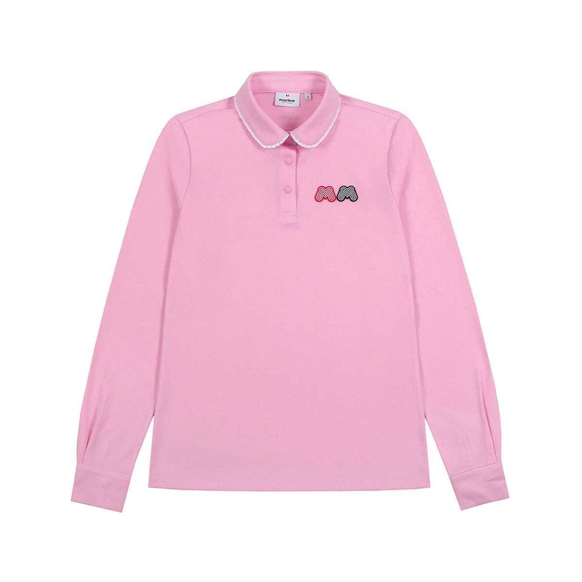 마틴골프(MARTINE GOLF) Double Wappen Collar T-Shirts_Pink