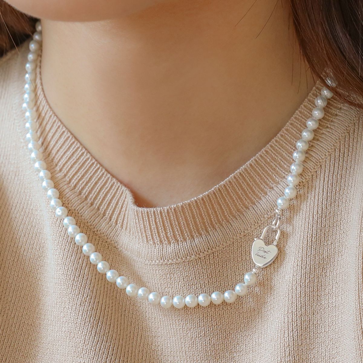 포스트루드(POSTLUDE) [SILVER] HEART LOCK 5PEARL N