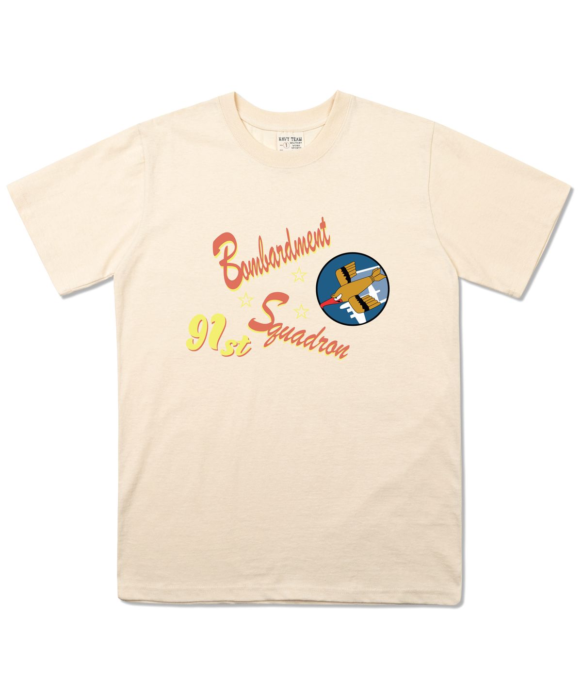 네이비팀(NAVYTEAM) NTM-91st Bomb SQ SHORT SLEEVE-CREAM