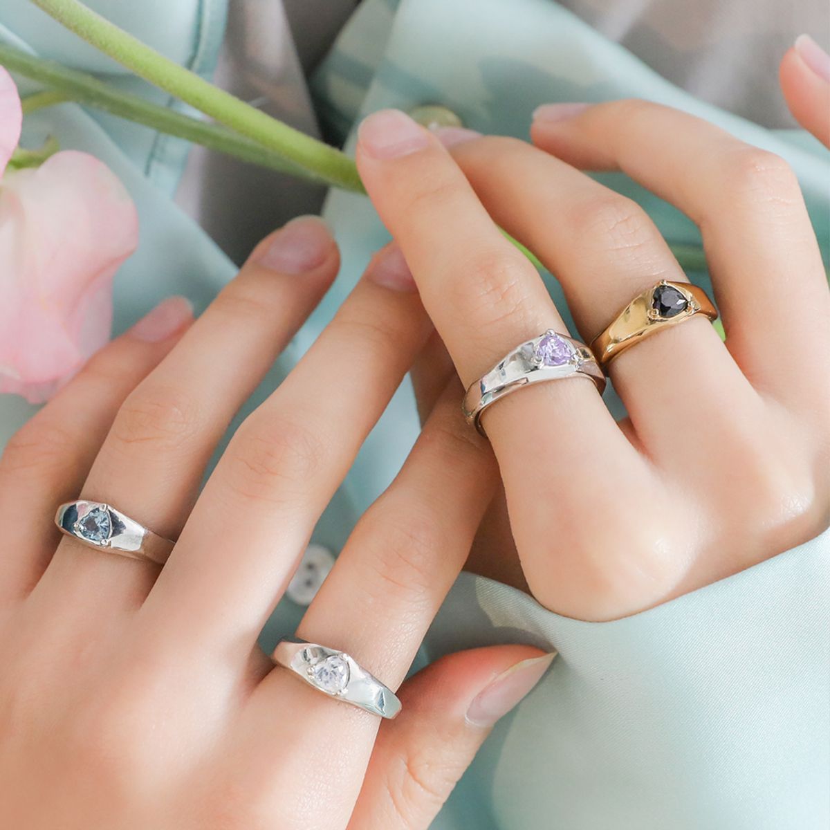 포스트루드(POSTLUDE) [SILVER] MINI ROUGH HEART R (4 COLORS)