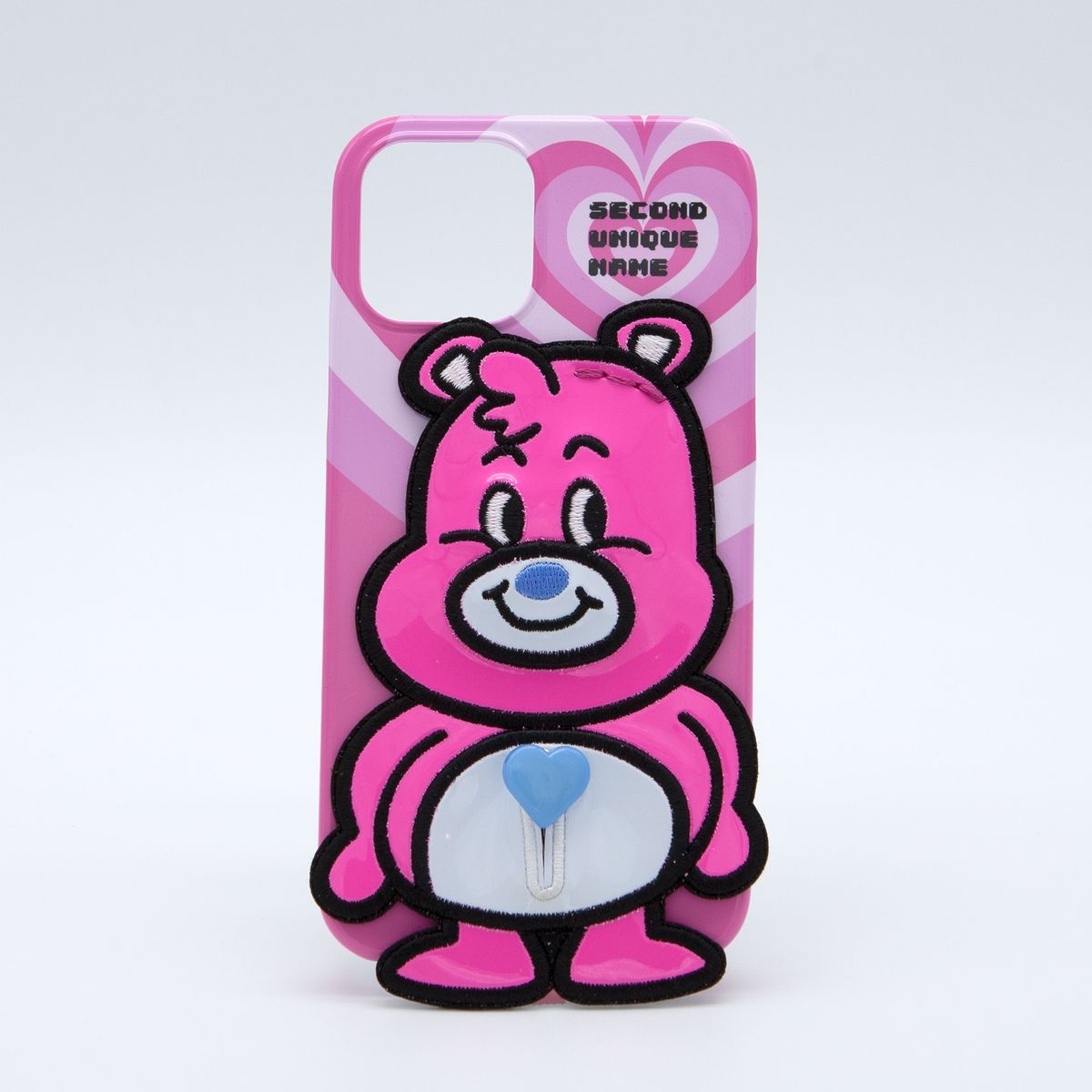 세컨드유니크네임(SECOND UNIQUE NAME) SUN CASE ENAMEL HEART BEAR PINK