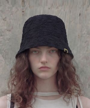 플라워패턴 여름 버킷햇 STAND BUCKET / FLOWER EMBO / DAWN BLACK