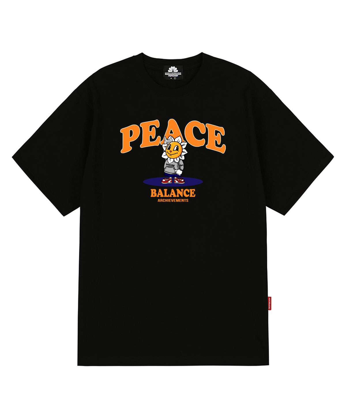 트립션(TRIPSHION) PEACE TIGER GRAPHIC 티셔츠 - 블랙
