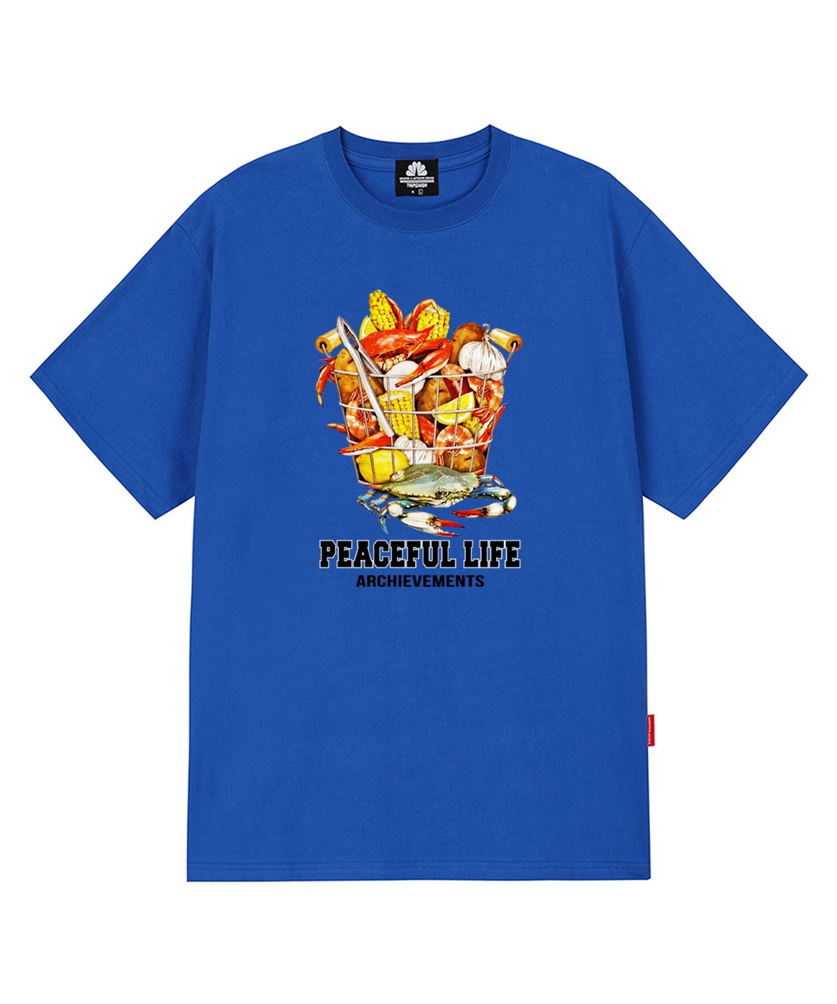 트립션(TRIPSHION) SEAFOOD BASKET GRAPHIC 티셔츠 - 블루