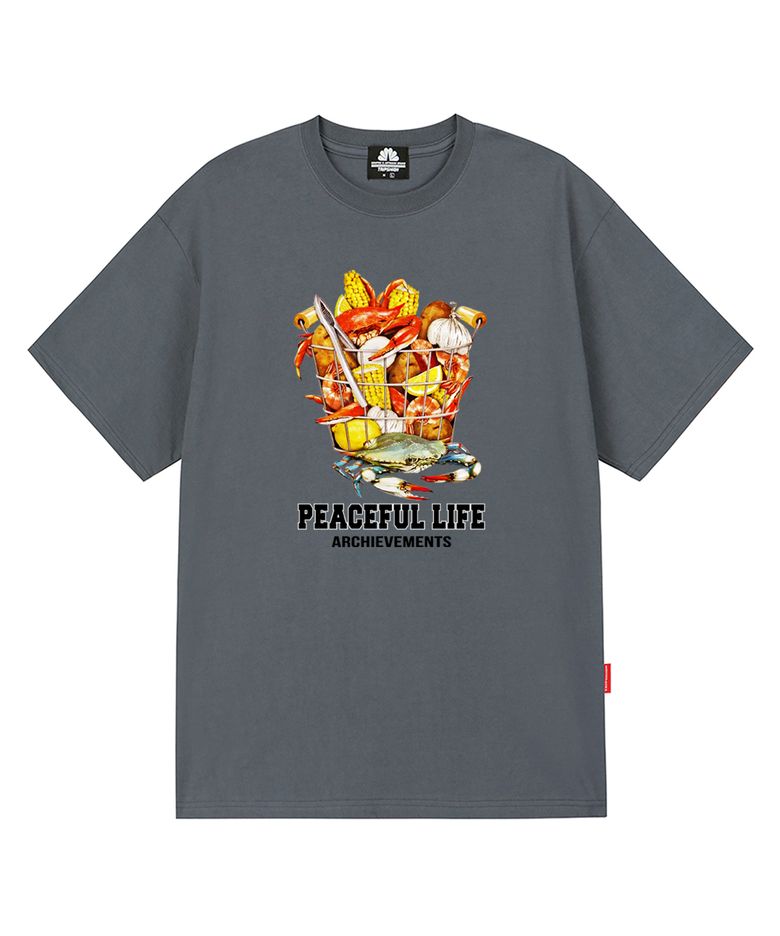 SEAFOOD BASKET GRAPHIC 티셔츠 - 그레이