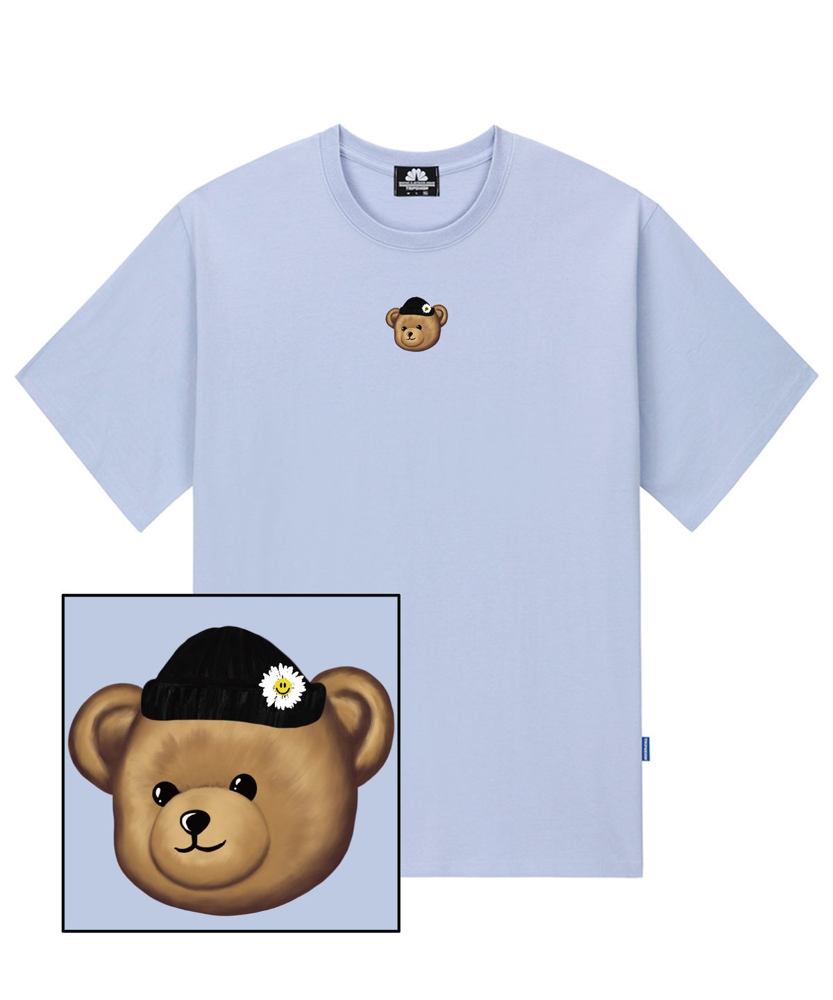 트립션(TRIPSHION) BEANIE BEAR LOGO 티셔츠 - 퍼플