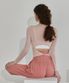 여성 요가복 DEVI-T0082-살몬핑크 필라테스 롤리 스핀백 롱슬리브