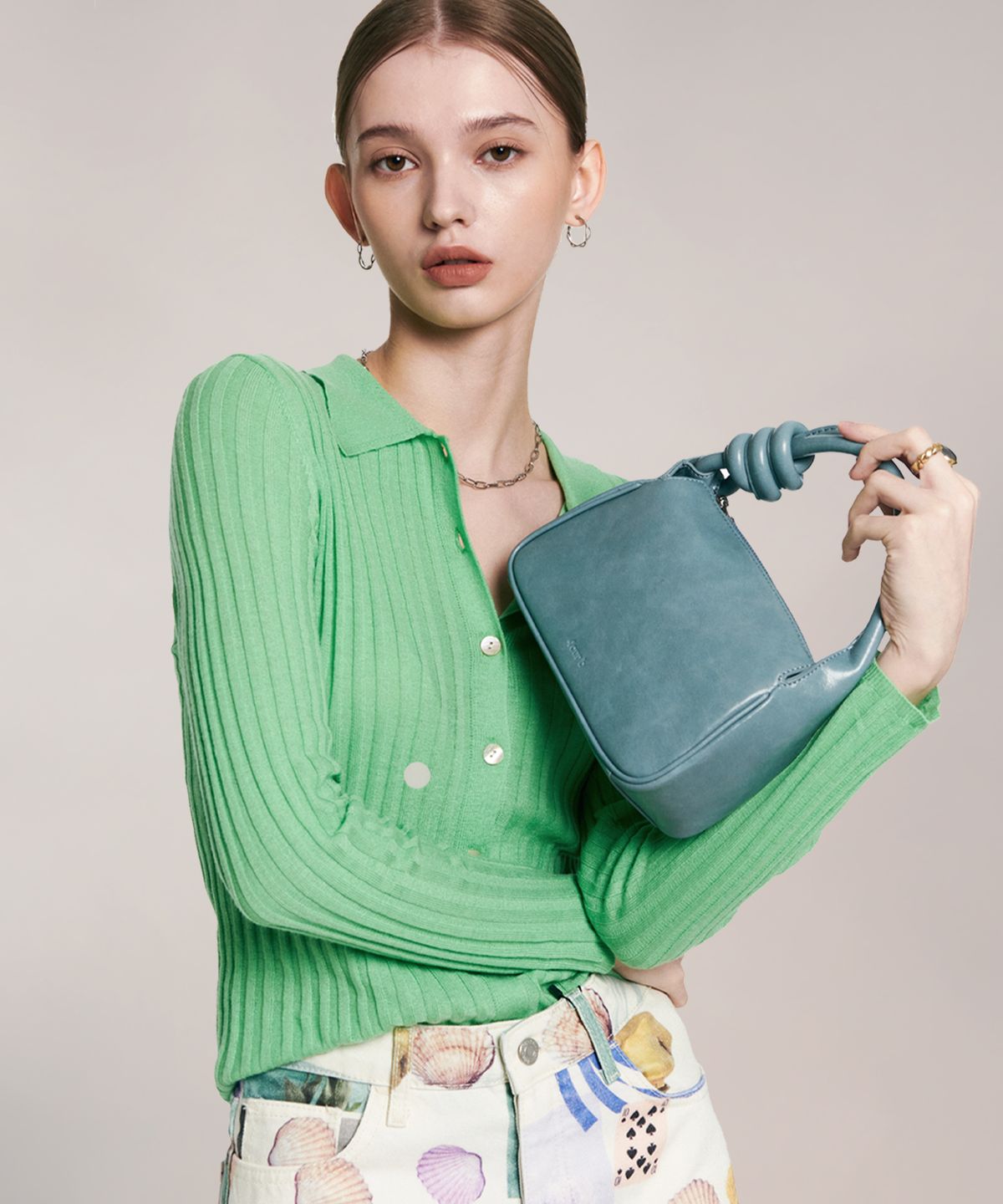 사비(4OUR B) Clover Bag Blue