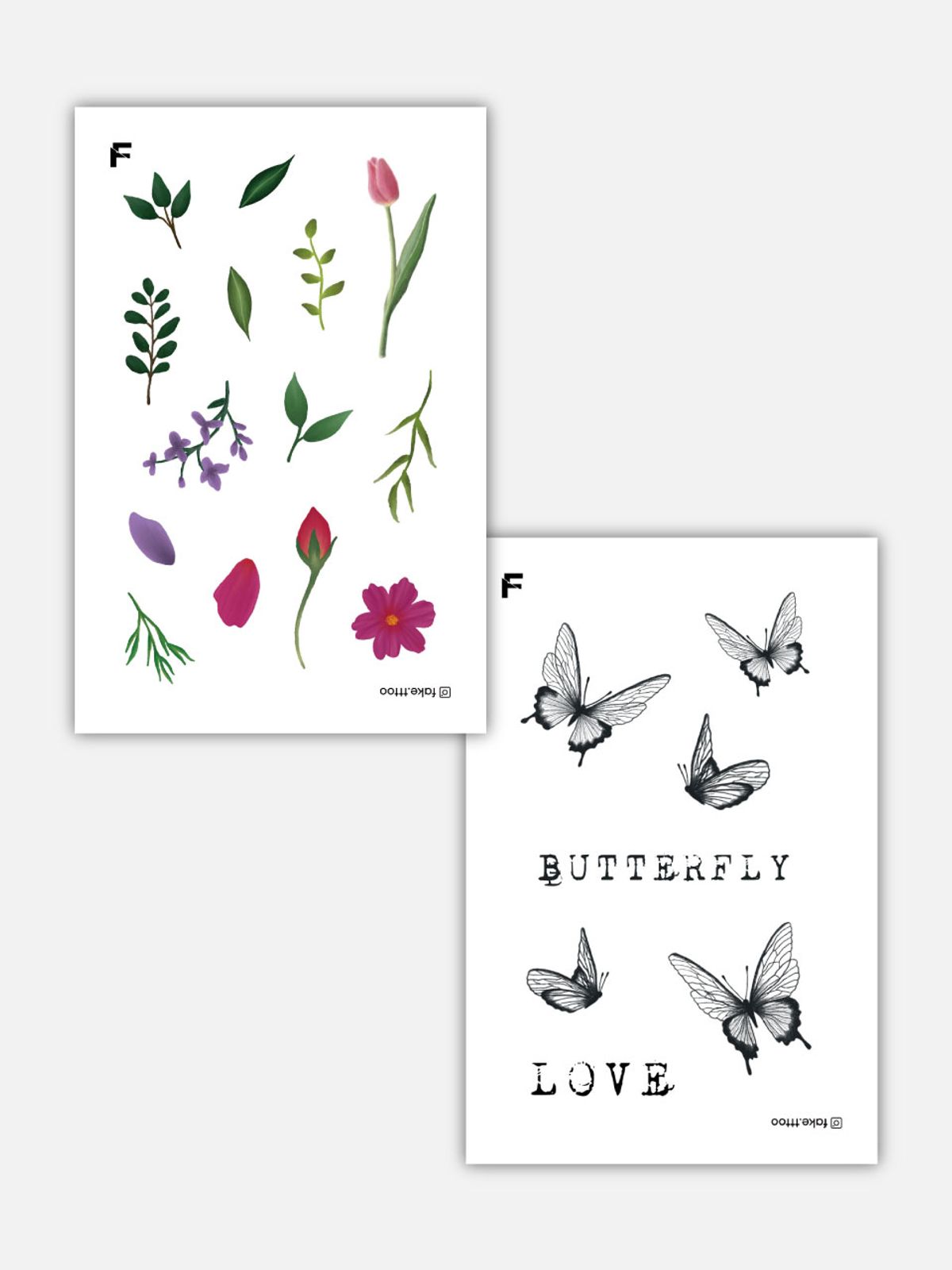 페이크타투(FAKETTT) Flowergarden & Butterfly Set