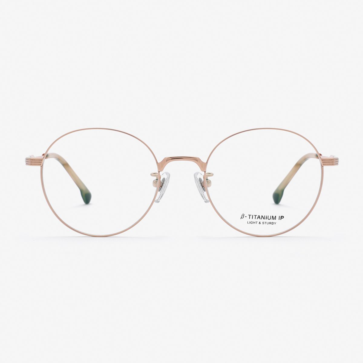 알로아이웨어(ALO EYEWEAR) [ALOXROUNZ] 베타티타늄 라운드 안경테 ARA8112 C4 로즈골드