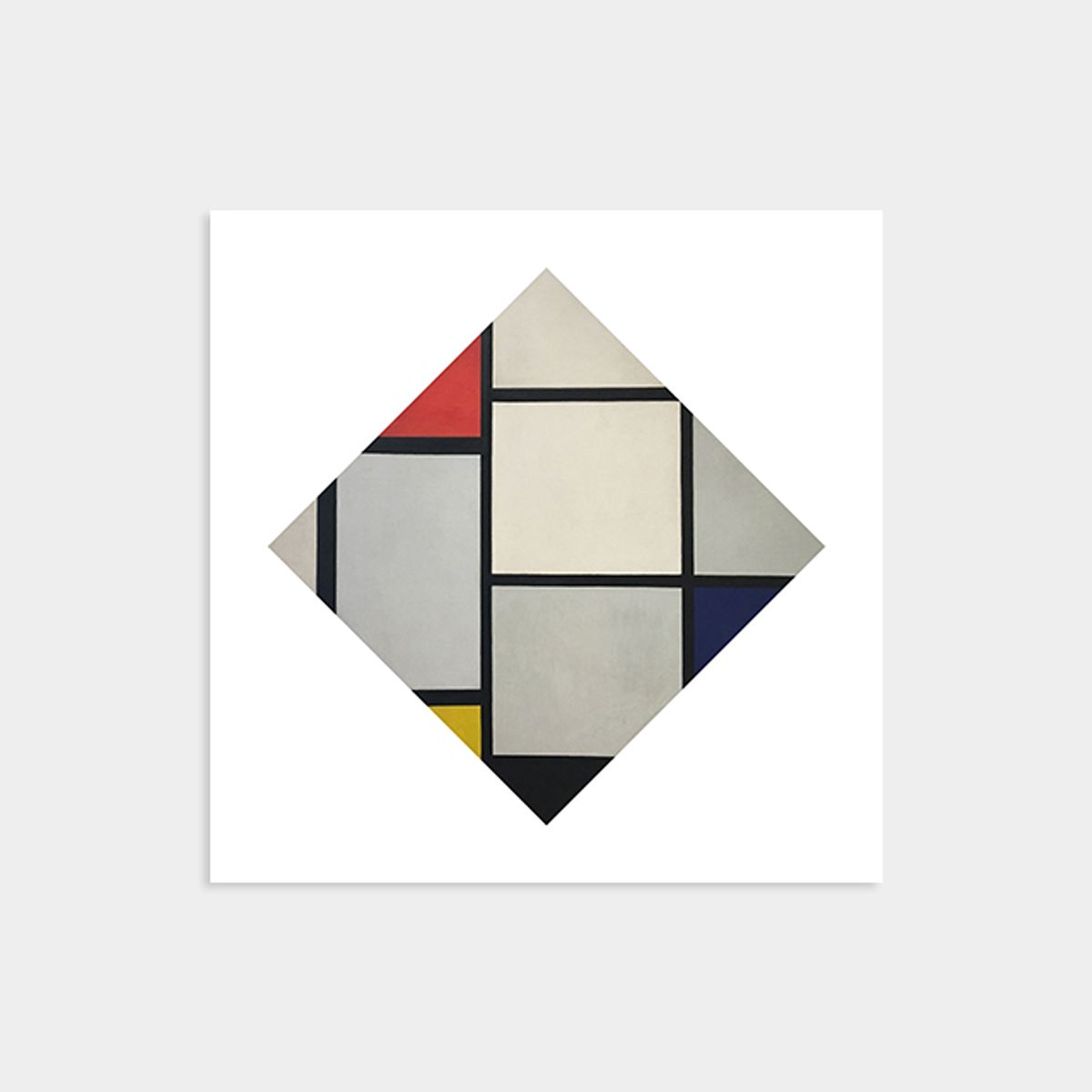 멜팅스튜디오(MELTING STUDIO) 피에트 몬드리안 액자 인테리어 포스터 / 01번 정사각형 Tableau No IV Lozenge Composition with Red Gray Blue Yellow
