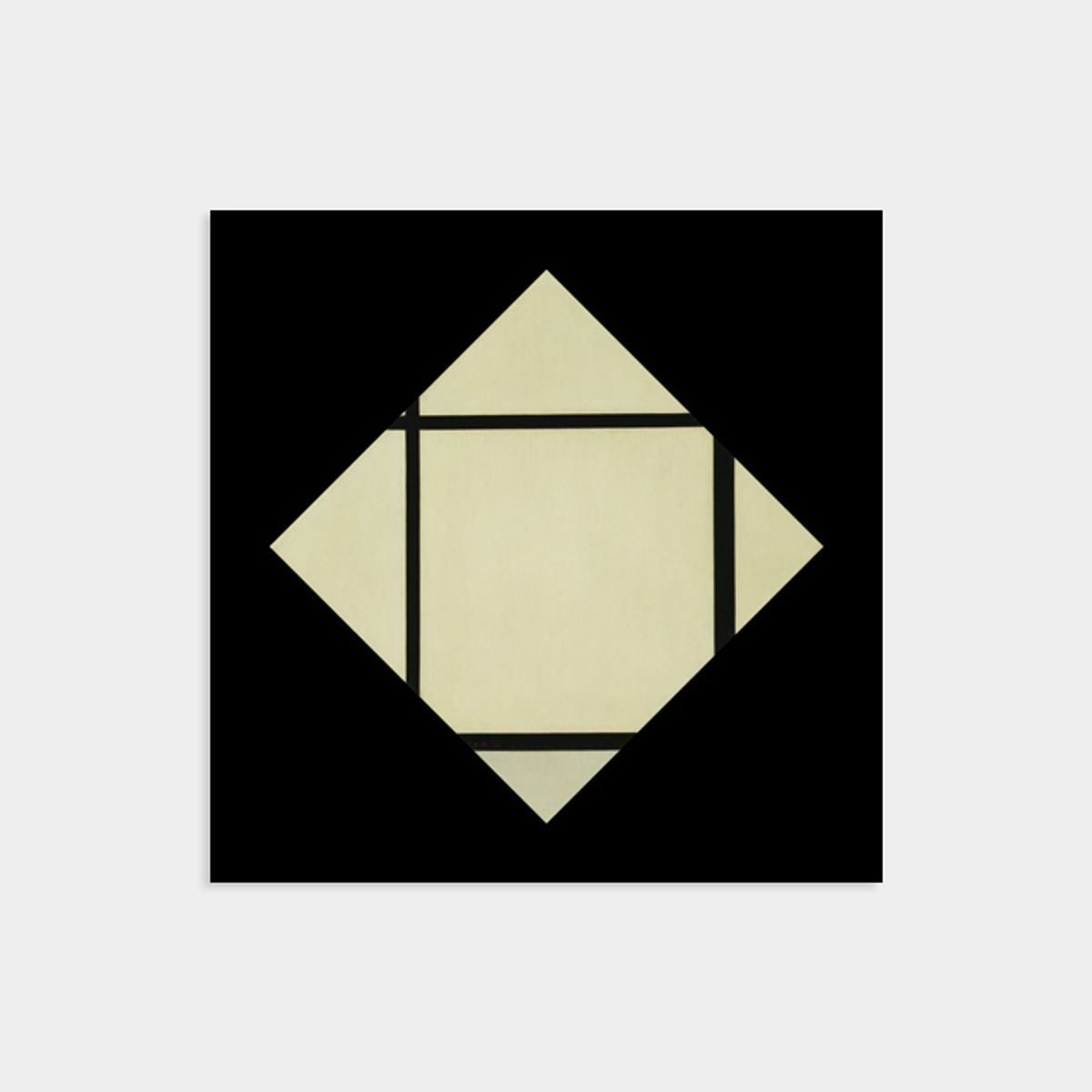 멜팅스튜디오(MELTING STUDIO) 피에트 몬드리안 액자 인테리어 포스터 / 02번 정사각형 Tableau I Lozenge with Four Lines and Gray 1926