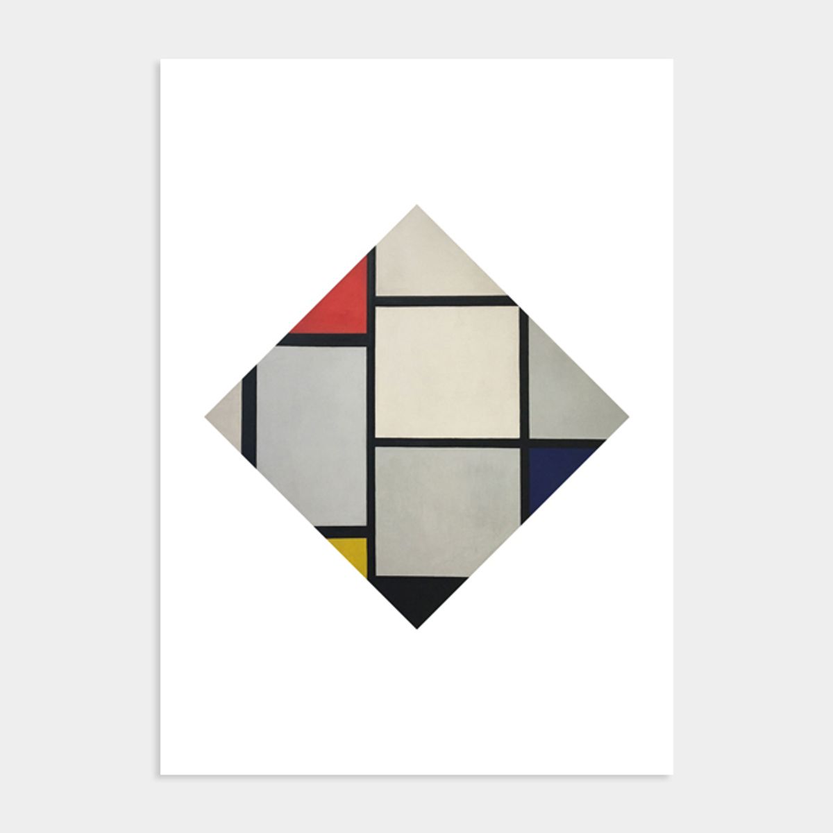 멜팅스튜디오(MELTING STUDIO) 피에트 몬드리안 액자 인테리어 포스터  / 11번 Tableau No IV Lozenge Composition with Red Gray Blue Yellow and Black