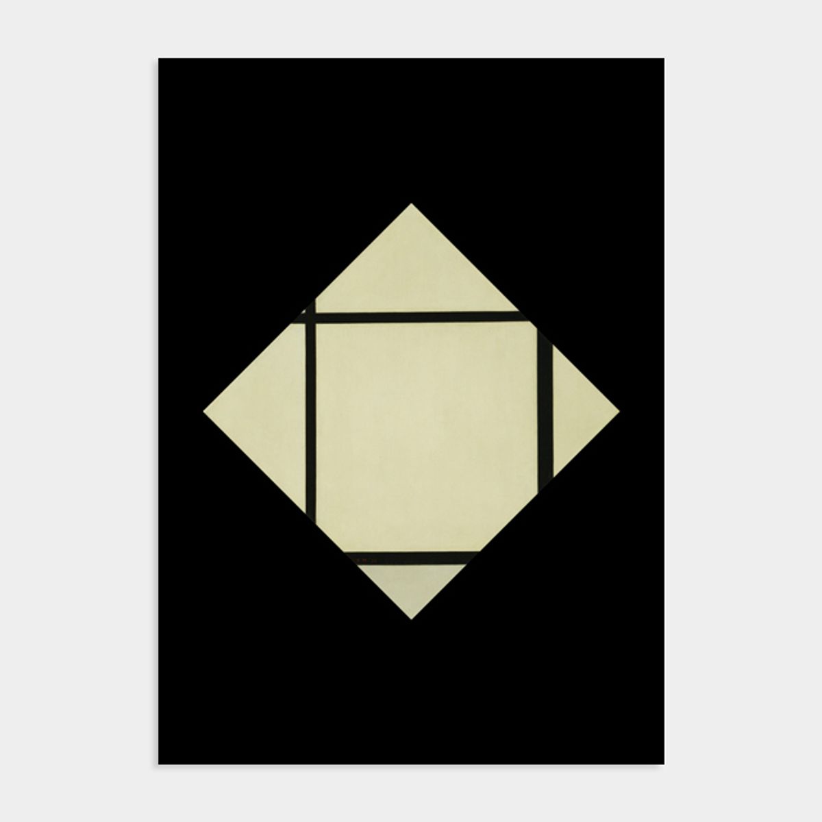 멜팅스튜디오(MELTING STUDIO) 피에트 몬드리안 액자 인테리어 포스터  / 12번 Tableau I Lozenge with Four Lines and Gray 1926